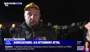 Syndicats agricoles reçus à Matignon: "Rien n'a été annoncé (...) tout le pays va être bloqué", affirme José Pérez, arboriculteur mobilisé sur l'autoroute A62