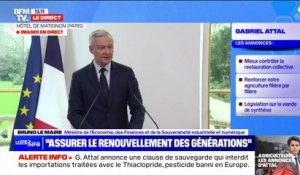 Colère des agriculteurs: Bruno Le Maire annonce prévoir "plus de 10.000 contrôles sur l'origine française des produits"