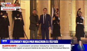 Volodymyr Zelensky reçu par Emmanuel Macron à l'Élysée