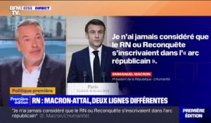 ÉDITO - "On s'y perd": entre Macron et Attal, deux lignes différentes avec le RN