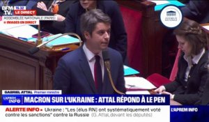 Gabriel Attal à Marine Le Pen: "Vos députés européens ont systématiquement voté contre les sanctions contre la Russie"