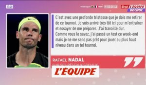 Rafael Nadal forfait à Indian Wells - Tennis - ATP