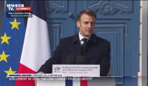 IVG dans la Constitution: "Durant de trop longues années, le destin des femmes était scellé par d'autres", déclare Emmanuel Macron