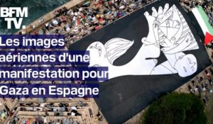 Gaza: en Espagne, des manifestants s'allongent autour d'une représentation de Guernica en soutien aux victimes civiles