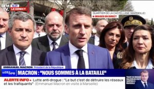 "Nous sommes à la bataille": Emmanuel Macron ne veut "céder à aucun discours de défaite" sur le trafic de drogue