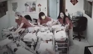 Les images impressionnantes des infirmières qui protègent les nouveau-nés en plein séisme à Taïwan