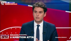 Gabriel Attal: "On a de la chance d'avoir Emmanuel Macron à la tête de l'État dans le contexte difficile que traversent le monde et la France aujourd'hui"