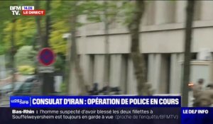 Un homme est actuellement retranché dans un bâtiment au niveau du consulat d'Iran à Paris - Il menace de se faire exploser (Europe 1)