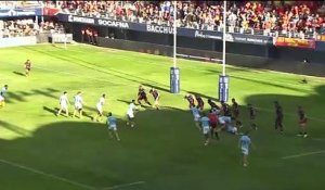 TOP 14 - Essai de Sadek DEGHMACHE (USAP) - USA Perpignan - LOU Rugby