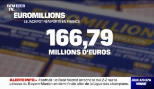 Euromillions: le jackpot de 166,79 millions d'euros remporté en France