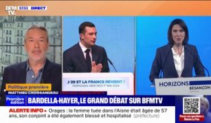 ÉDITO - Jordan Bardella face à Valérie Hayer sur BFMTV: "Un match qui paraît très déséquilibré sur le papier"