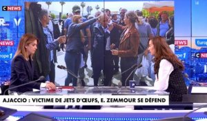 Sarah Knafo réagit au geste d’Eric Zemmour après avoir été victime d’un jet d’oeuf à Ajaccio: "C’est de la légitime défense au sens du code pénal" - VIDEO