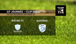 TOP 14 - Essai de Maxime MACHENAUD (AB) - Racing 92 - Aviron Bayonnais
