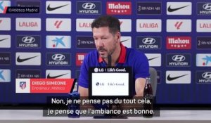 Atlético - Simeone dément la mauvaise ambiance : “Je ne vois pas du tout de négativité”