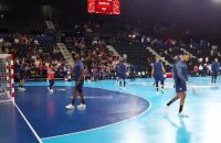 L'échauffement des parisiens avant le Trophée des champions - Hand - Trophée des champions - PSG