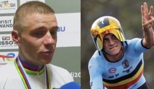 Cyclisme - Championnats du Monde UCI Kigali 2025 - Remco Evenepoel : "Quand j'ai vu Tadej Pogacar devant moi..."