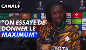La réaction de Manu Koné après la victoire contre l'OGC Nice - Nice / AS Rome - Ligue Europa 2025/26 (J1)
