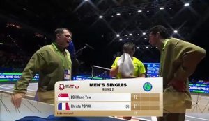 Le replay du 2e tour de Christo Popov - Badminton - All England Open