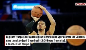 Victor Wembanyama, laissé au repos, ne jouera pas contre les Clippers - Basket - NBA - Spurs