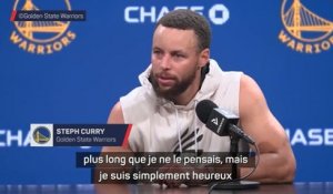 Warriors - Curry rassure sur son genou et explique s’habituer à une “nouvelle normalité”