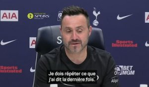 Tottenham - De Zerbi "pas surpris" par la réaction négative des supporters