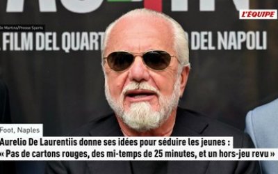 De Laurentiis donne ses idées pour séduire les jeunes : « Pas de cartons rouges et des mi-temps de 25 minutes » - Foot