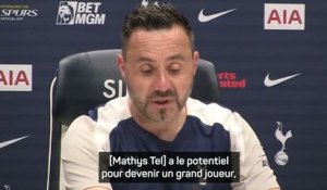 Tottenham - De Zerbi : “Mathys Tel a le potentiel pour devenir un grand joueur”