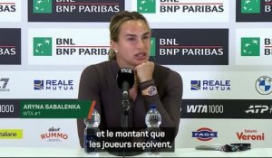 Roland-Garros - Sabalenka menace de boycotter s’il n’y pas une meilleure répartition des revenus