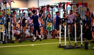 Les Bleus en pleine préparation physique - Rugby - Championnat des nations