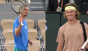 Roland-Garros 2026 - Alexander Zverev et Andrey Rublev à l'entraînement ce mardi 19 mai