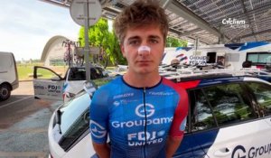 Alpes Isère Tour 2026 - Victor Loulergue à notre micro avant le départ de la 4e étape