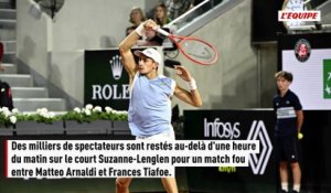 Matteo Arnaldi se qualifie en quarts de finale en dominant Frances Tiafoe au terme d'un match fou - Tennis - Roland-Garros