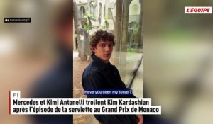 Mercedes et Kimi Antonelli trollent Kim Kardashian après l’épisode de la serviette au Grand Prix de Monaco - F1 - GP de Monaco