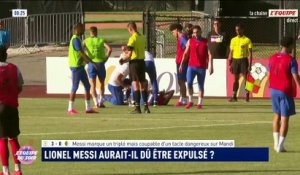 Malo Gusto blessé lors de l'opposition des « remplaçants » de l'équipe de France avec des jeunes du New England Revolution - Foot - Coupe du monde 2026