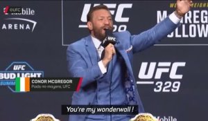 UFC 329 - McGregor fait le show et pousse la chansonnette avec ses fans