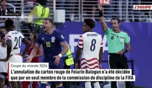 L'annulation du carton rouge de Folarin Balogun n'a été décidée que par un seul membre de la commission de discipline de la FIFA - Foot - Coupe du monde