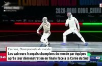 Les sabreurs français champions du monde par équipes après leur démonstration en finale face à la Corée du Sud - Escrime - Championnats du monde