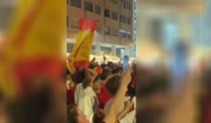 Espagne - Scènes de liesse à Madrid pour fêter le sacre de la Roja !