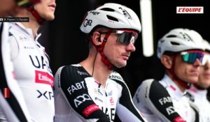 Brandon McNulty percuté par une voiture pendant le repérage du parcours de la 16e étape du Tour de France - Cyclisme - Tour de France 2026
