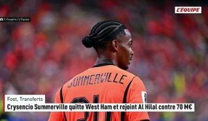 Crysencio Summerville quitte West Ham et rejoint Al Hilal contre 70 M€ - Foot - Transferts
