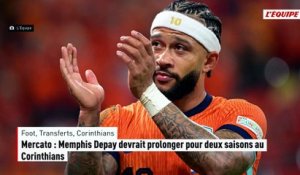 Mercato : Memphis Depay devrait prolonger pour deux saisons au Corinthians - Foot - Transferts
