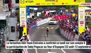 La participation de Tadej Pogacar à la Vuelta officialisée - Vuelta