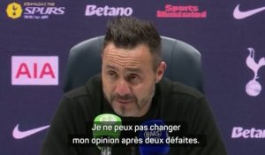 Tottenham - De Zerbi : “Avec moi ou un autre entraîneur…”