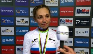 Championnats du Monde UCI Montréal 2026 - Maria Okrucinska après sa médaille d'or sur le contre-la-montre Juniors