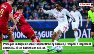 Triplé de Barcola pour Liverpool, vainqueur 6-3 à Linz - Foot - Ligue des champions