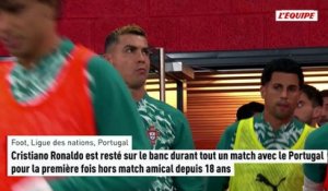 Cristiano Ronaldo est resté sur le banc durant tout un match avec le Portugal pour la première fois hors match amical depuis 18 ans - Foot - Ligue des nations