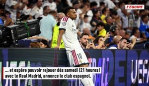 Blessé avec l'équipe de France, Mbappé a repris l'entraînement individuel avec le Real Madrid - Foot - Liga - Real Madrid