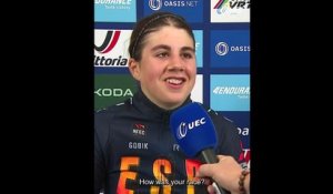 Championnats d'Europe UEC 2026 - Alejandra Neira après sa victoire sur le chrono Juniors Femmes