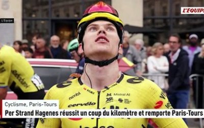 Per Strand Hagenes réussit un coup du kilomètre et remporte Paris-Tours, Christophe Laporte 3e - Cyclisme - Paris-Tours