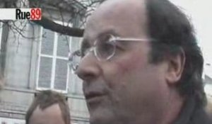 Hollande à la manif du secteur audiovisuel public à Paris